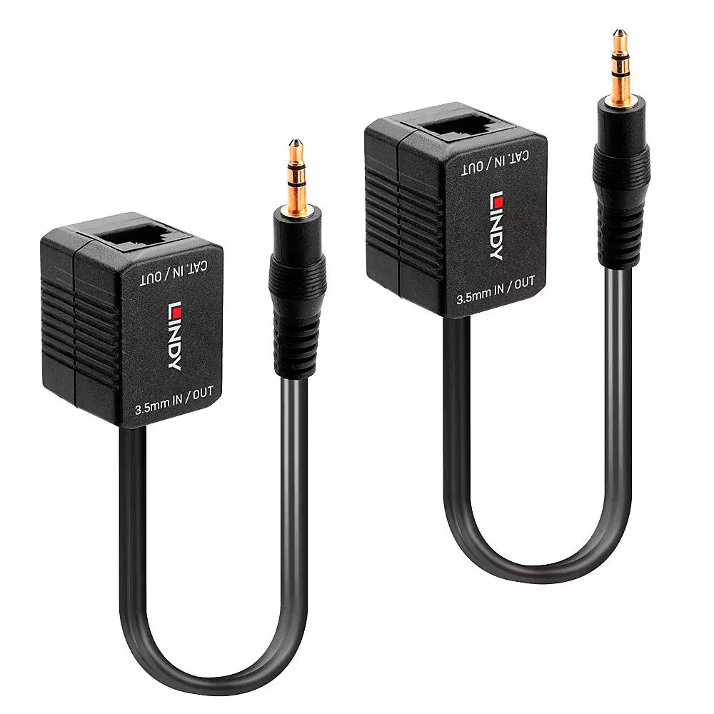 Lindy Electronics Minijack over nettverkskabel Extender 100m (Cat5/6)