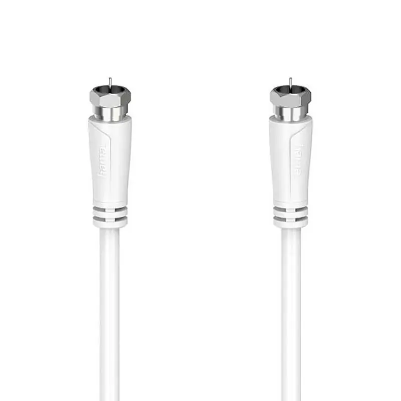 Hama Antennekabel F-kontakt 3m (90dB skjerming) Hvit