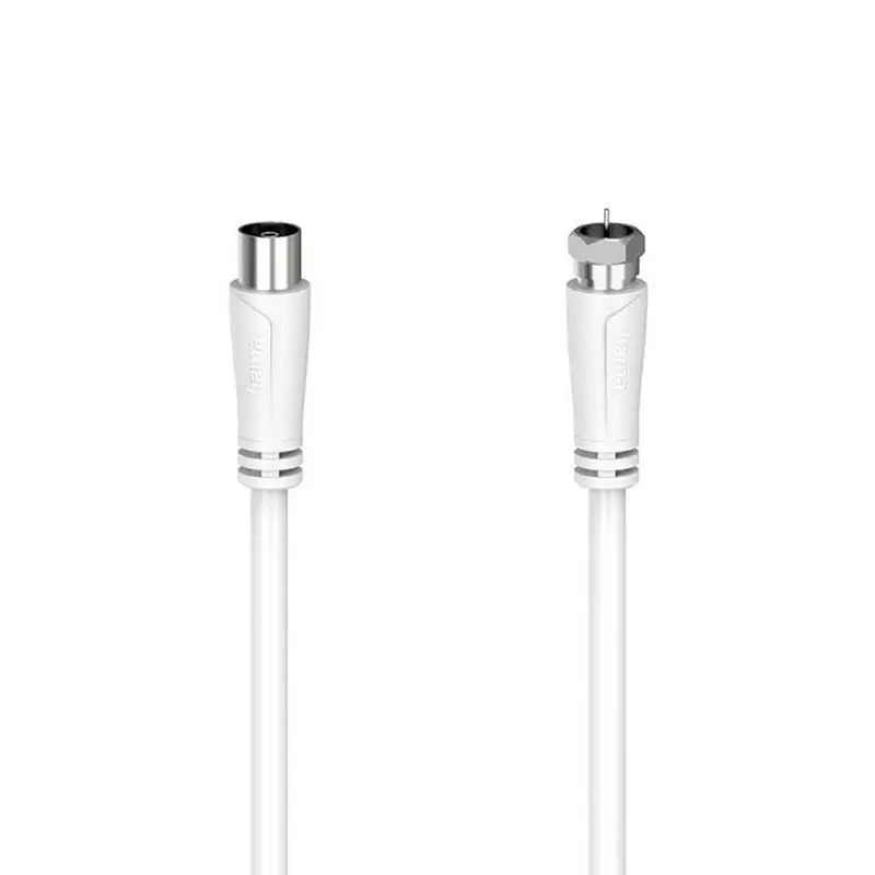 Hama antennekabel F-plugg/Coax – 1,5 m (90 dB skjerming) Hvit