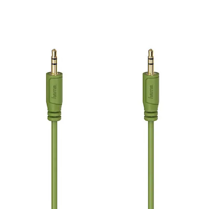 Hama Flexi-Slim minijack kabel 0,75m (3,5mm til 3,5mm) Grønn