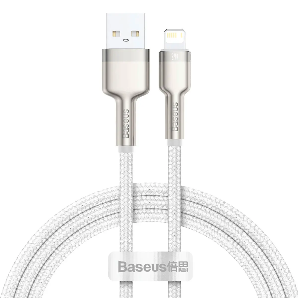 Baseus Cafule Lightning til USB-A-kabel 2,4A 1m (metall) hvit