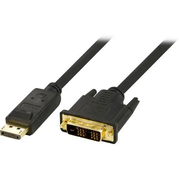 Deltaco DisplayPort til DVI-kabel - 1 meter (svart)