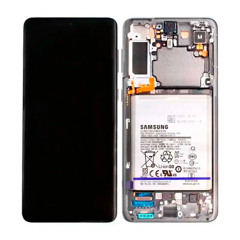 Samsung LCD Skjerm og Batteri for Galaxy S21 Plus 5G - Phantom Silver