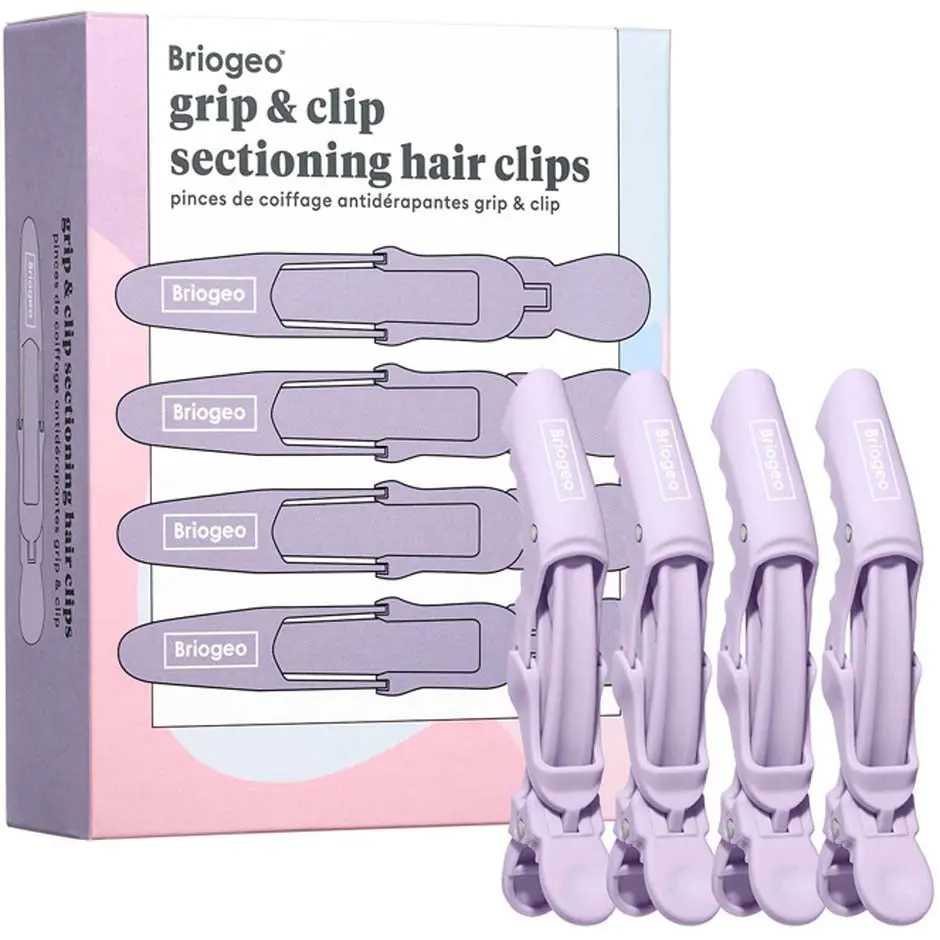 Briogeo Grip & Clip Alligator Hair Clips for Sectioning and Styling 4 pcs