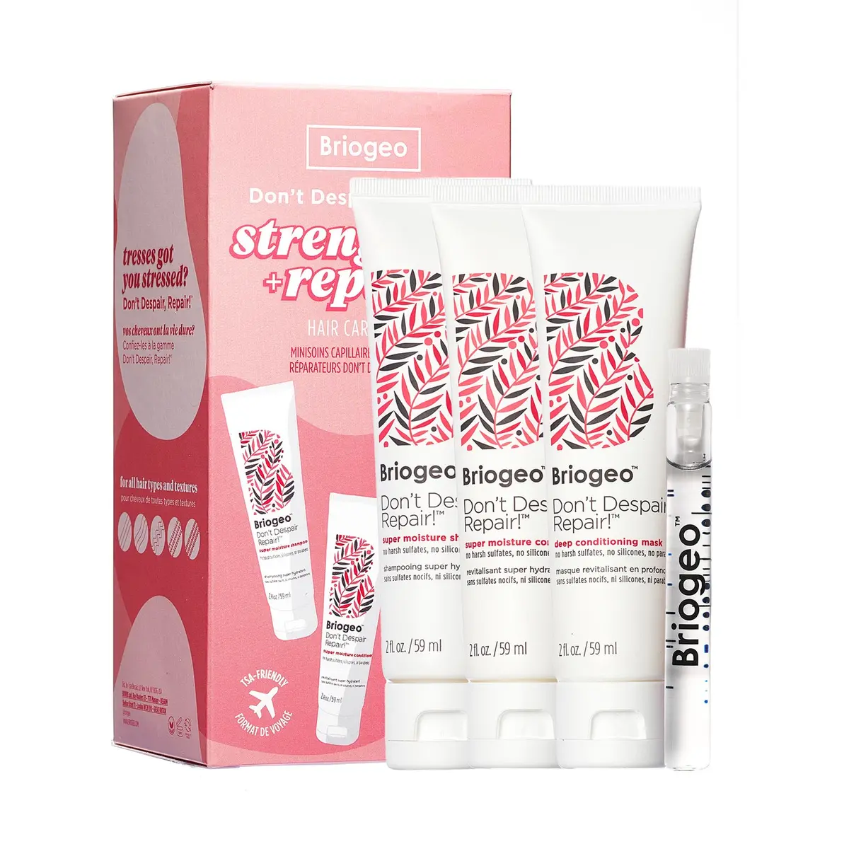 Briogeo Don't Despair, Repair! Strengthen + Repair Minis Hair Kit 3x59ml + 2ml