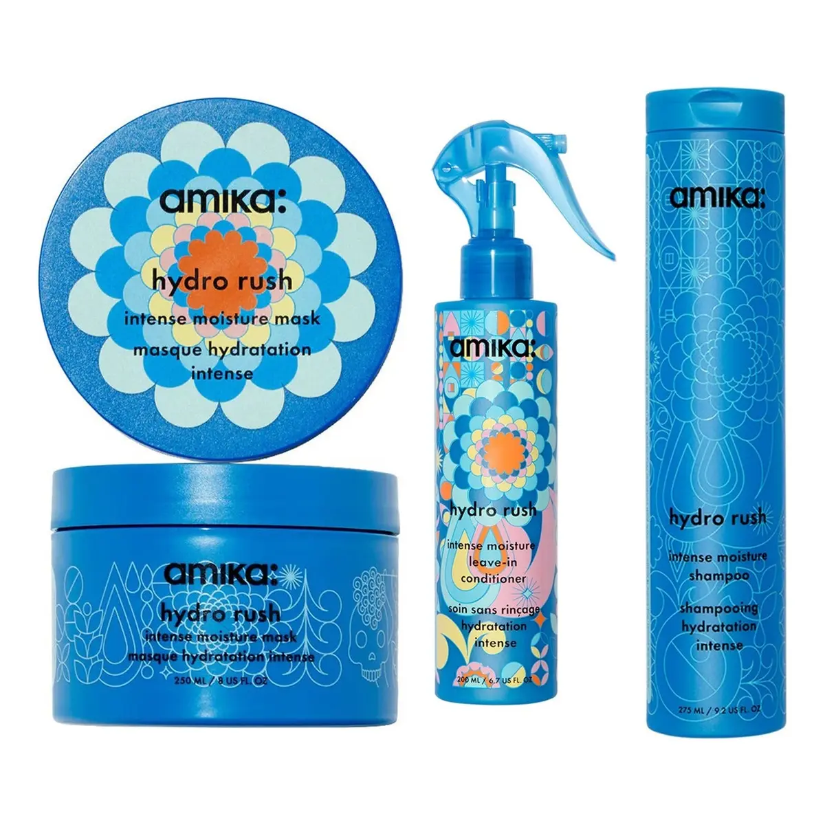 Amika Hydro Rush Trio Shampoo, Conditioner & Mask
