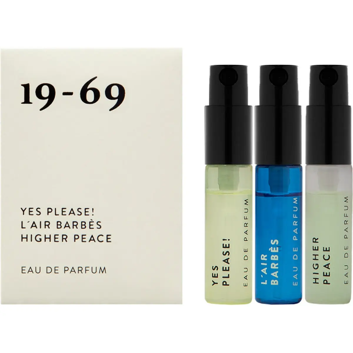 19-69 The Collection Two Eau De Parfum (3 References) Higher Peace, L'Air Barbès, Yes Please! 3 x 2,5 ml