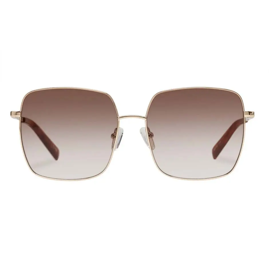 Le specs The Cherished Sunglasses Gold W/Tan Grad Lens