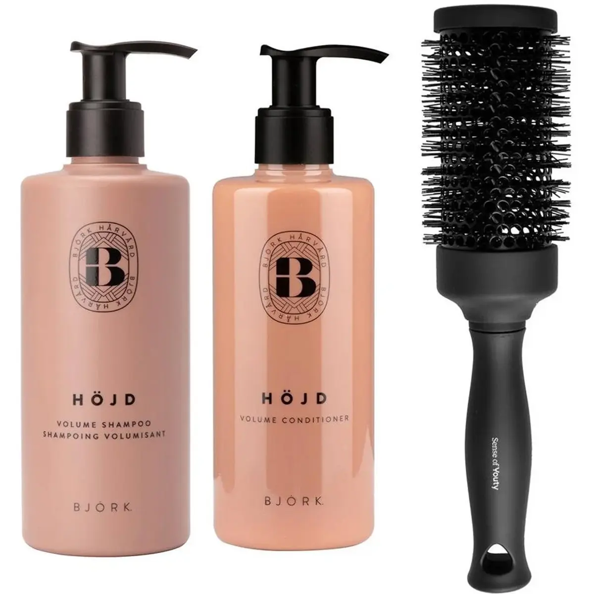 Björk HÖJD Set Shampoo 300ml, Conditioner 250ml & Blowout Brush 550 ml