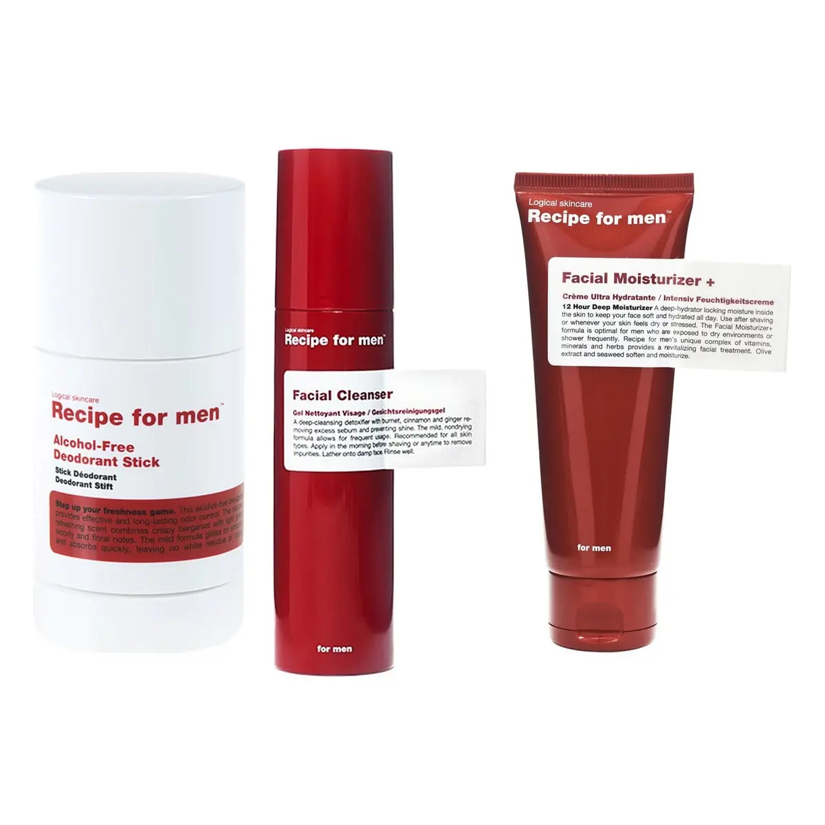 Recipe for men Dad’s Morning Survival Kit Facial Cleanser, Moisturizer+ & Deodorant Stick