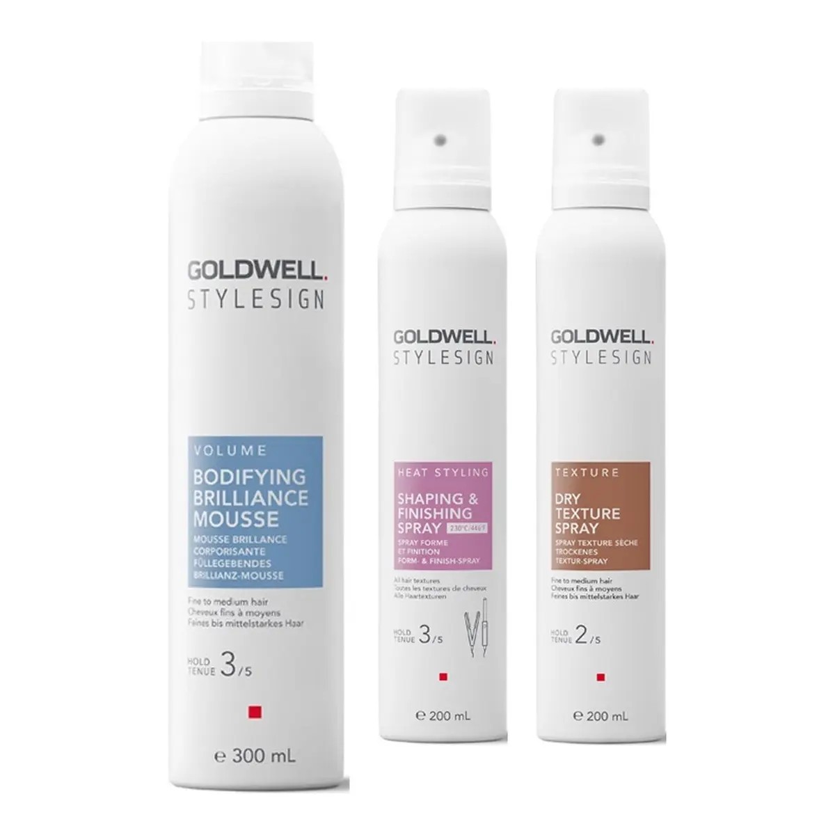 Goldwell Fashion Week Bundle - The Perfect Blow Out Mousse 300 Ml, Finishing Spray 200 Ml, Texture Spray 200 ml 700 ml