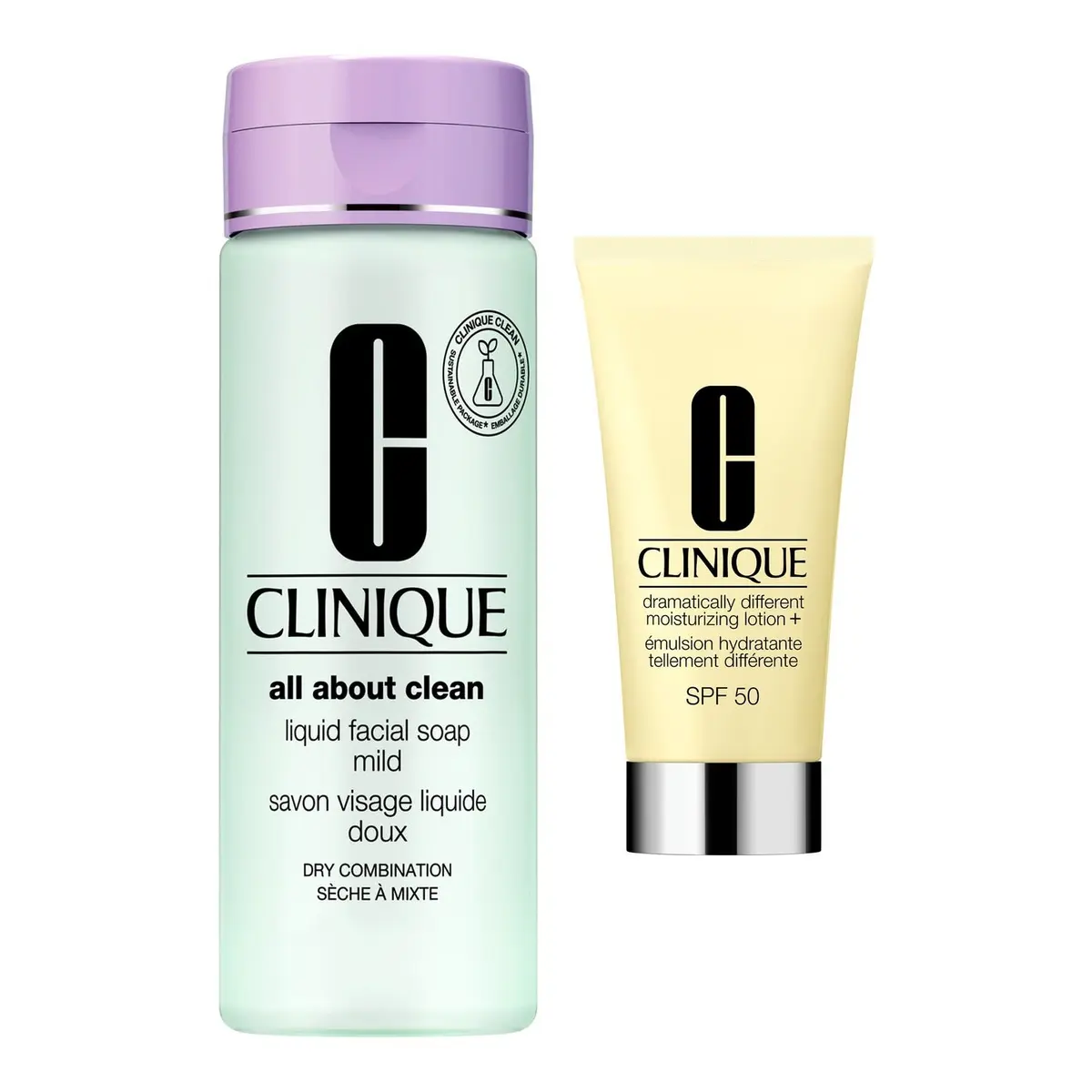 Clinique Clean & Protect Essentials Facial Soap 200 ml & SPF 50 Moisturizer 50 ml 250 ml
