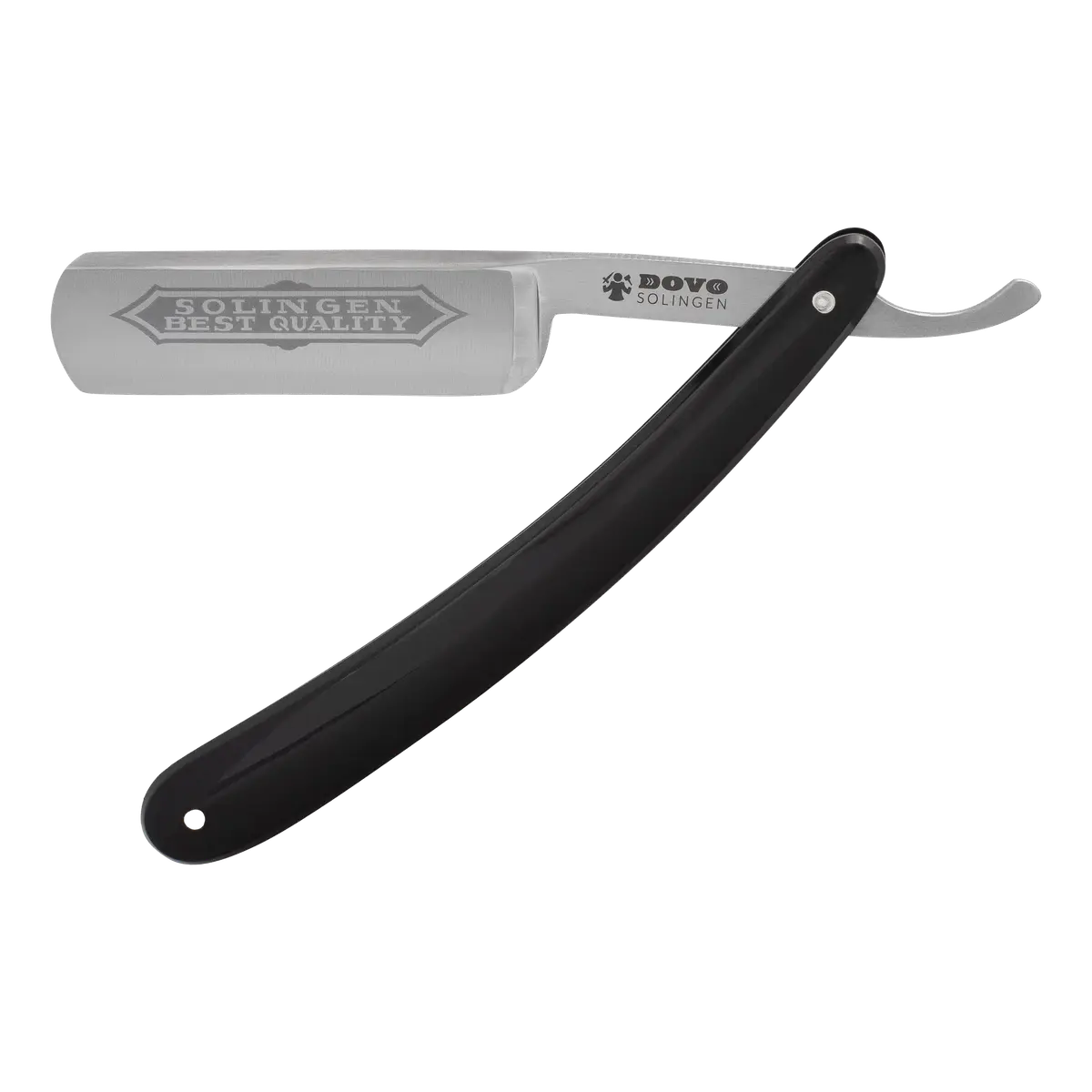 DOVO barberkniv - Sort Skaft 6/8"