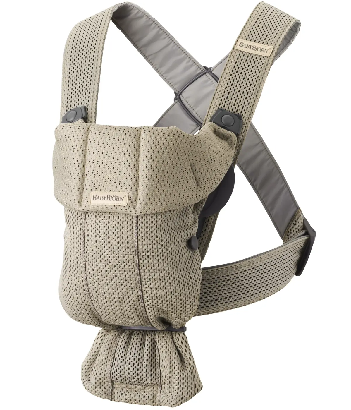 BabyBjörn bæresele Mini i 3D mesh, greybeige