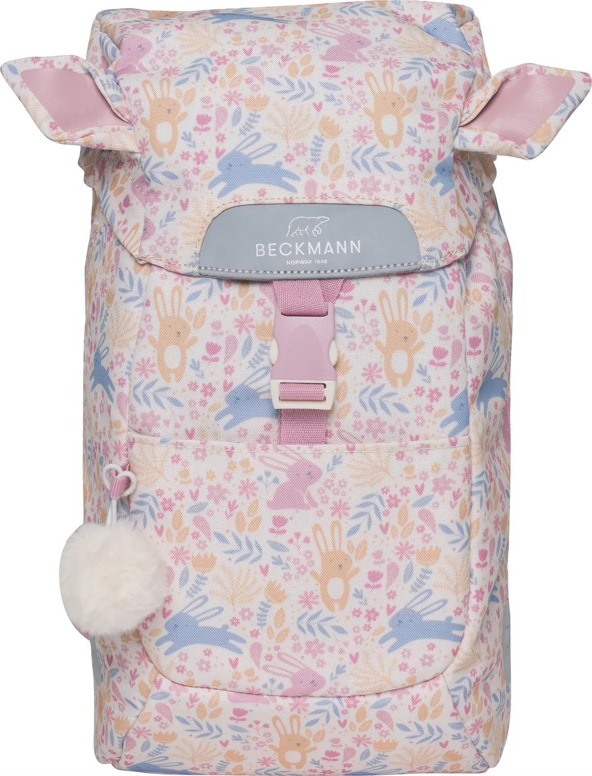 Barnehagesekk 12 l, pink, bunny