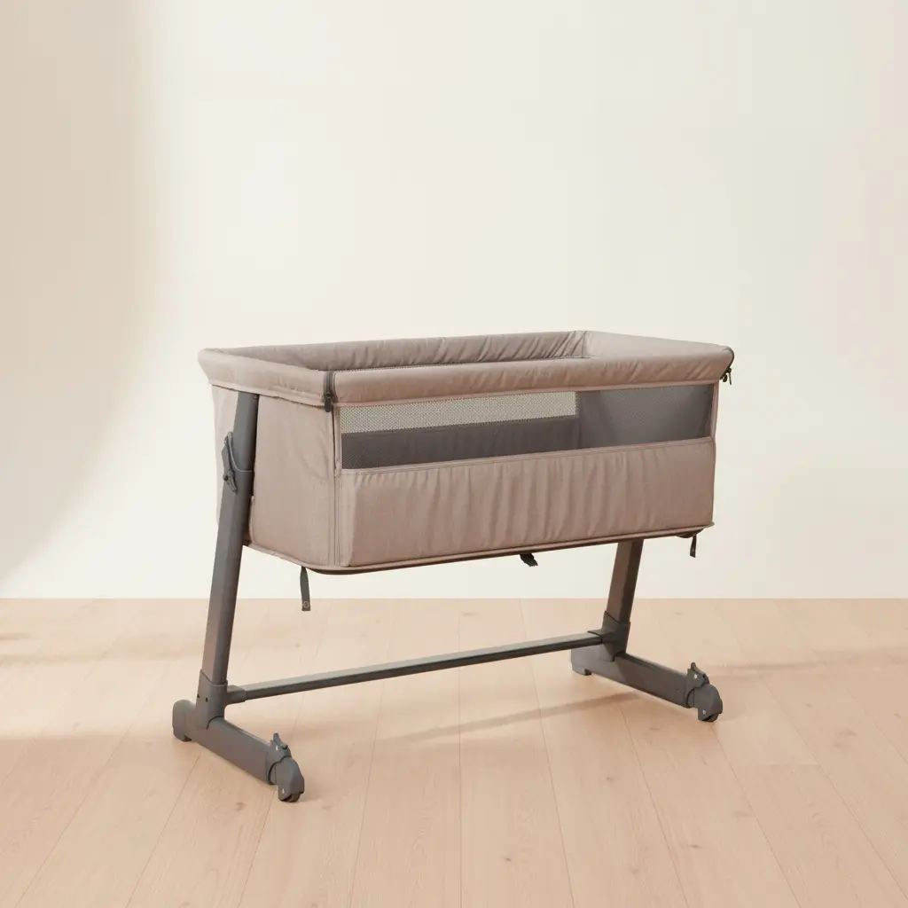 Tova bedside crib, beige