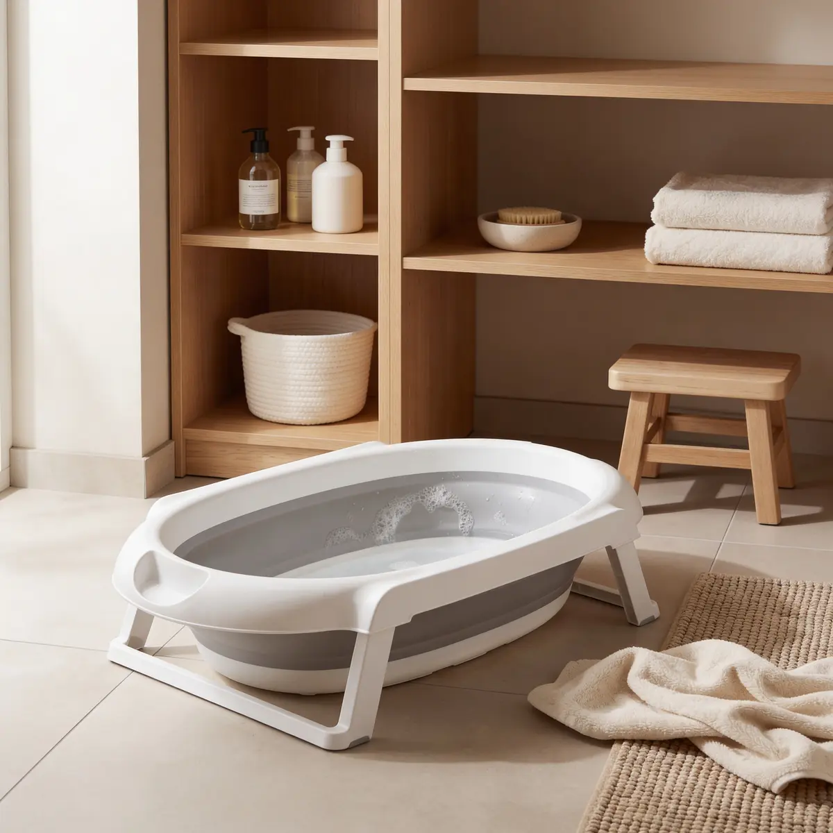 Sammenleggbar badebalje, white