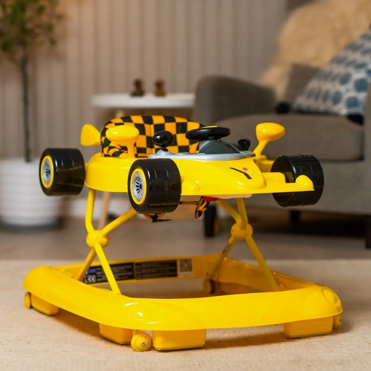 Torfast gåstol, yellow