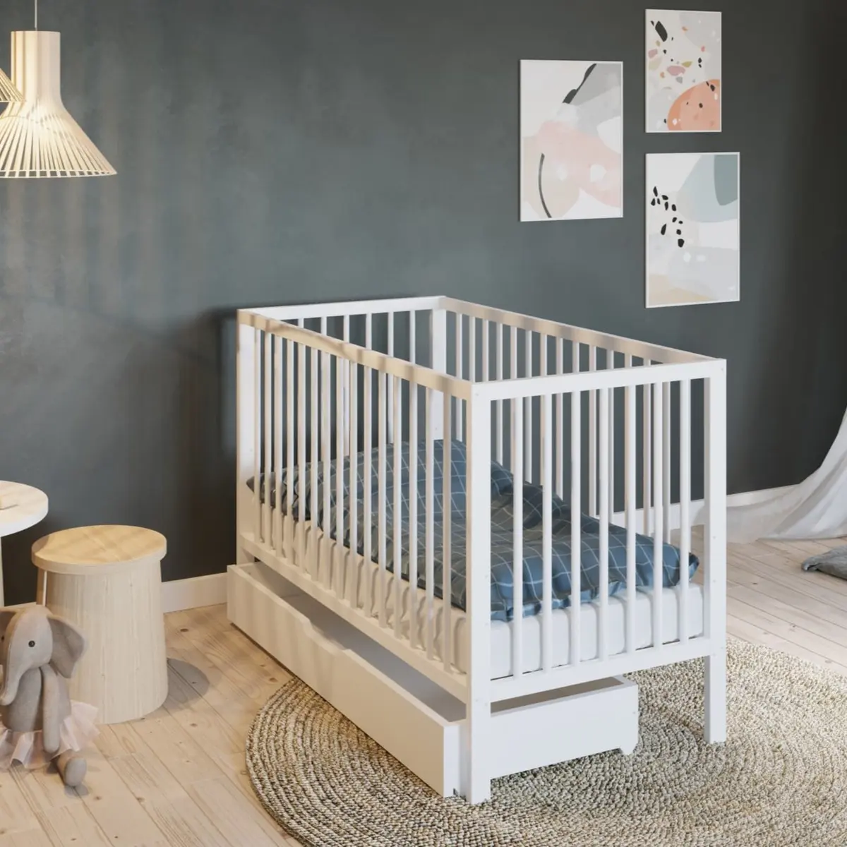 Sengeskuff til sprinkelseng 120x60, white