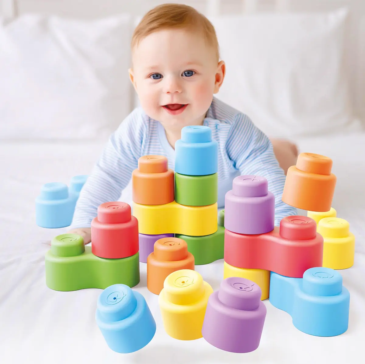 Momy Soft – Store og myke byggeklosser 24 stk, multiple