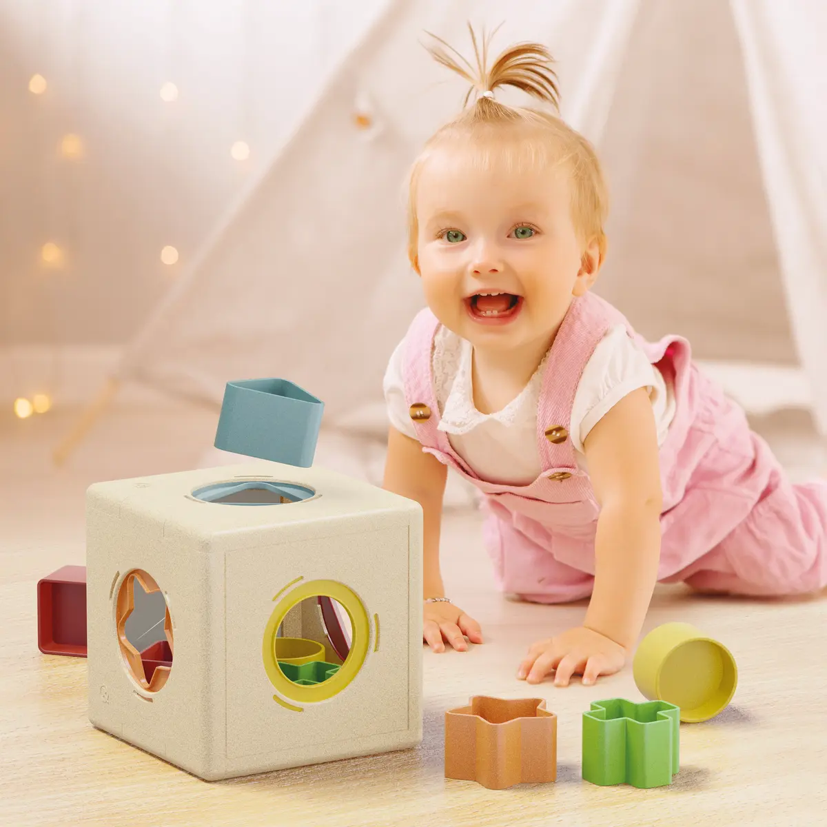 PlayBio Kubo – Puttekasse laget av bioplast med trefibre, multiple