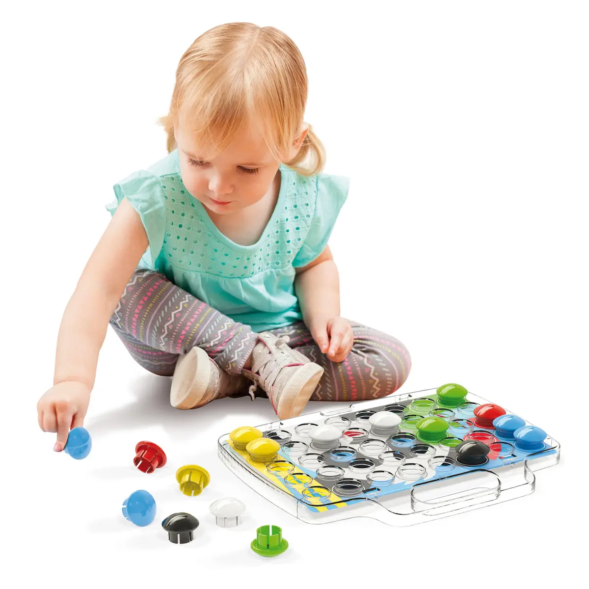 Quercetti FantaColor Junior – Stiftmosaikk for kreativ lek (49 deler), multiple