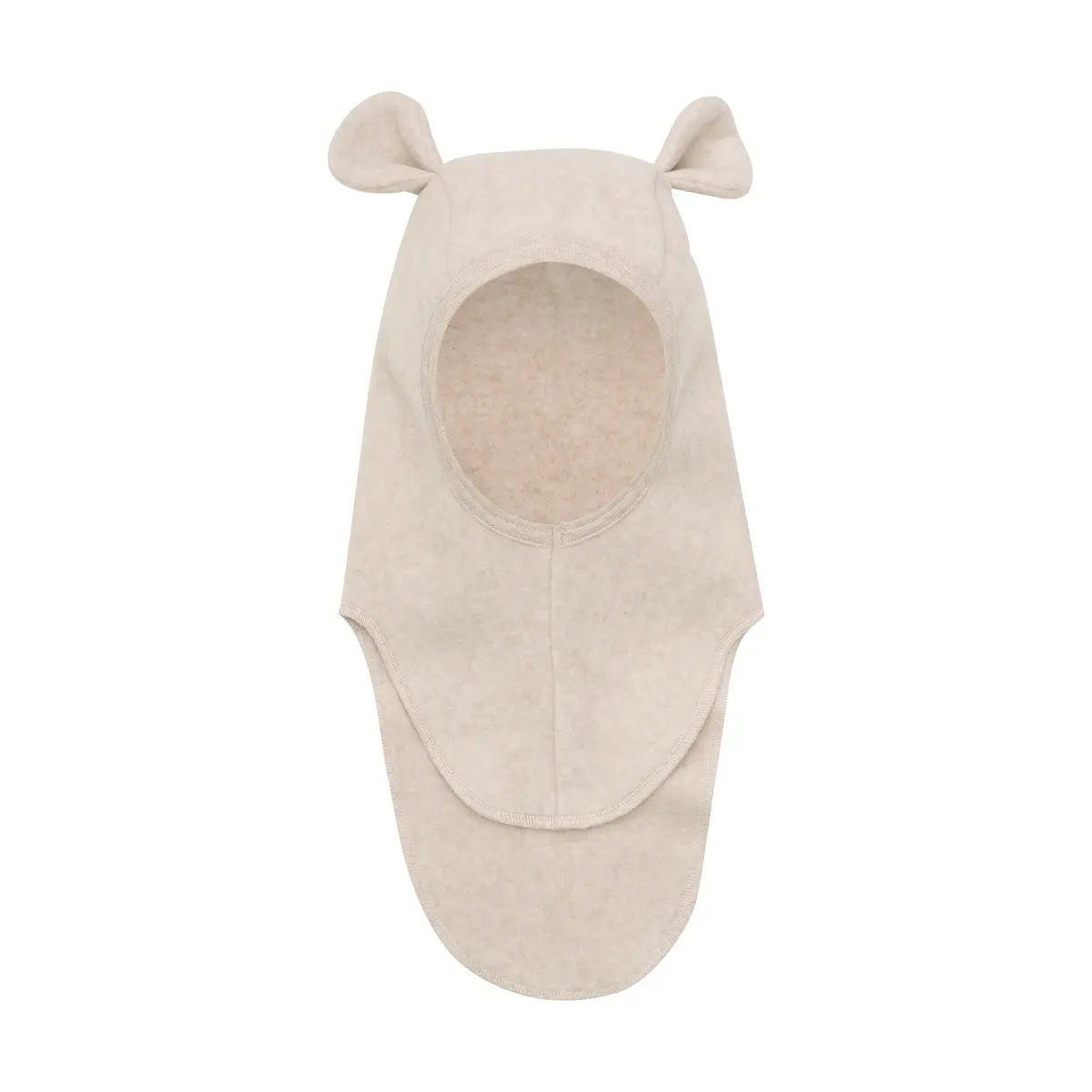 Huttelihut bomullsfleece balaclava med ører, camelmelange