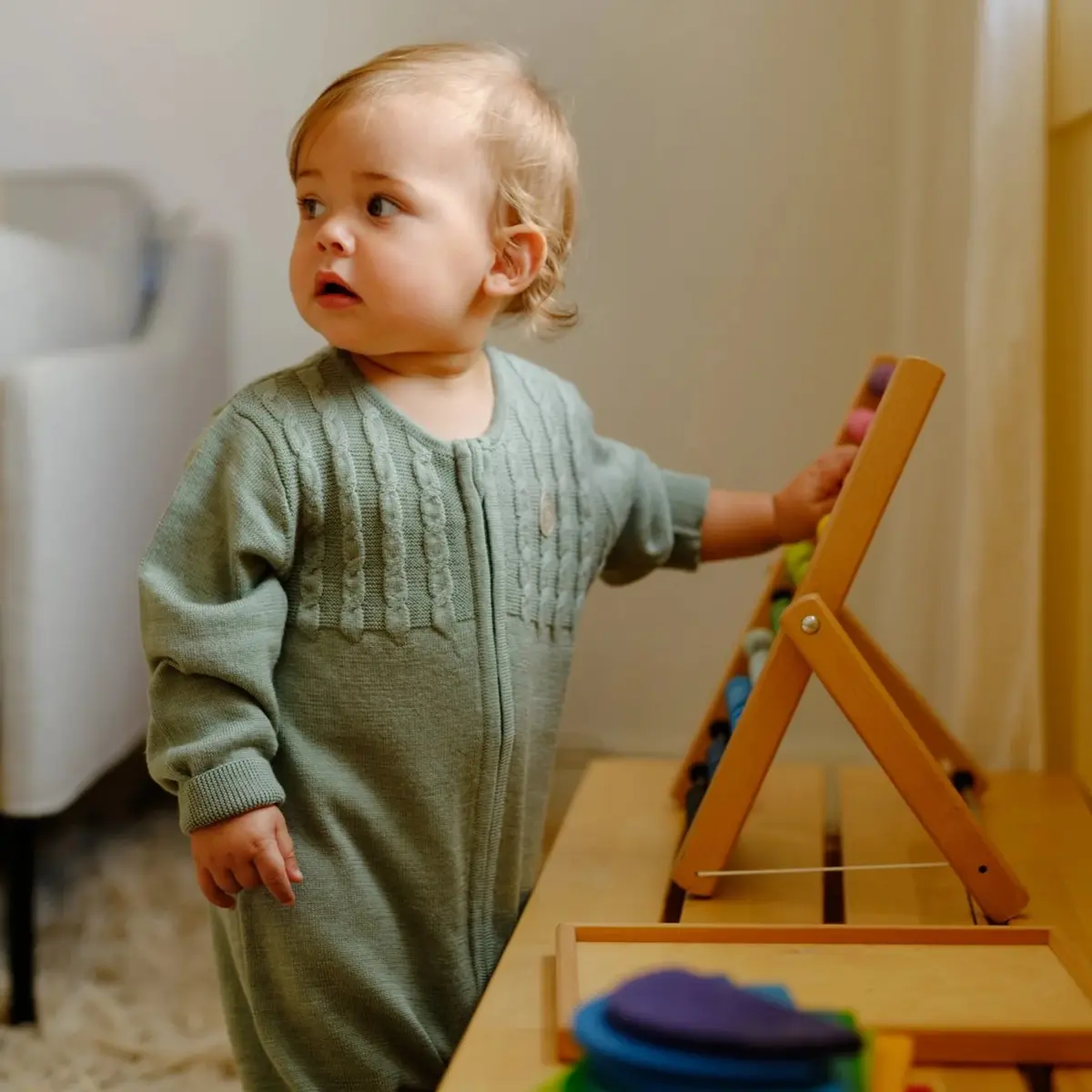Heldress ull/silke, mose