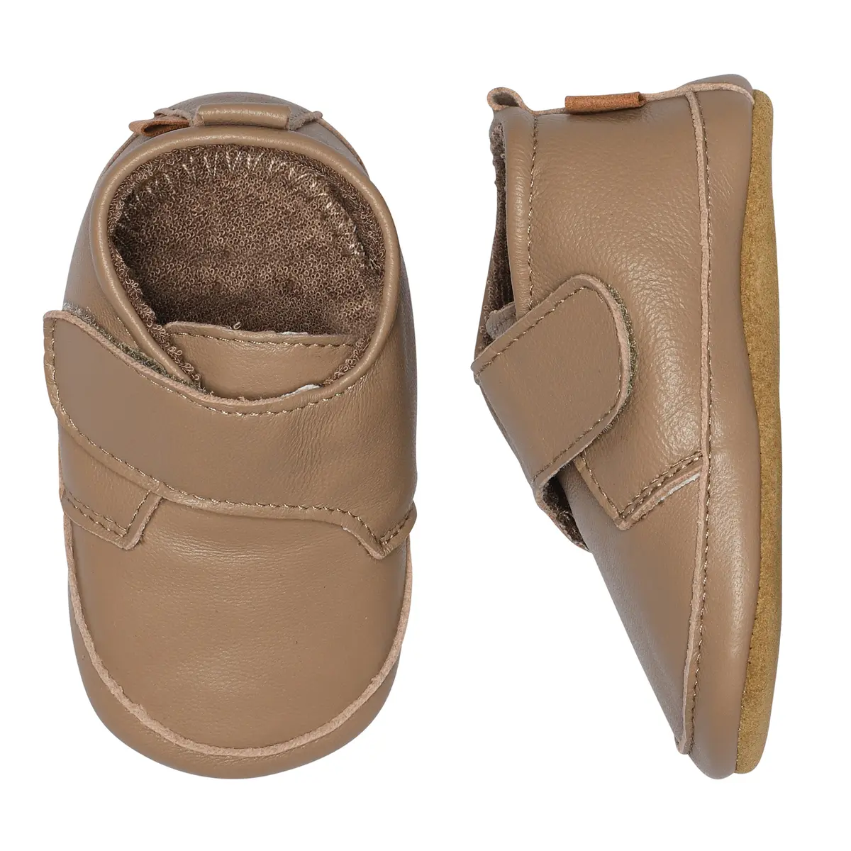 Melton Classic – Skinnslippers med semsket såle, deserttaupe