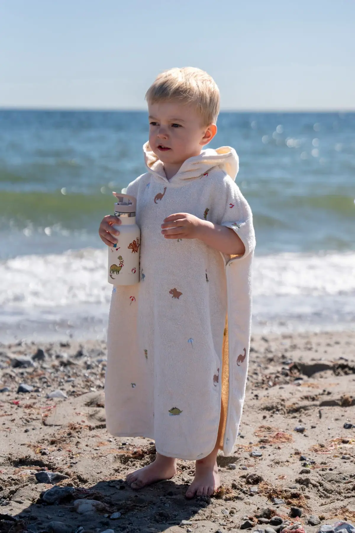 Strandponcho med nydelig broderi, beach