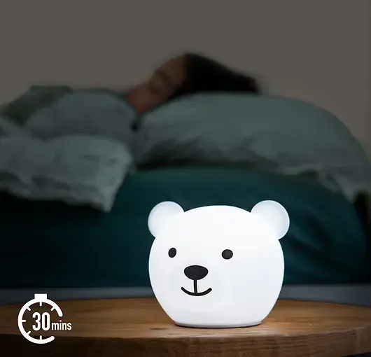 Zazu Bor the Bear nattlampe, white
