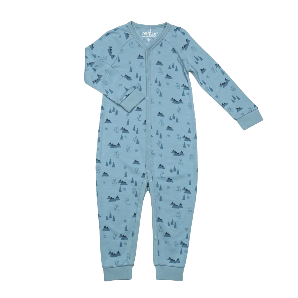 Bris merinoull/bambus heldress, stoneblue