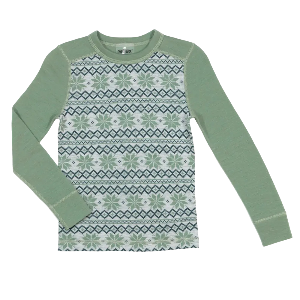 Nordlys trøye merinoull, olivegree