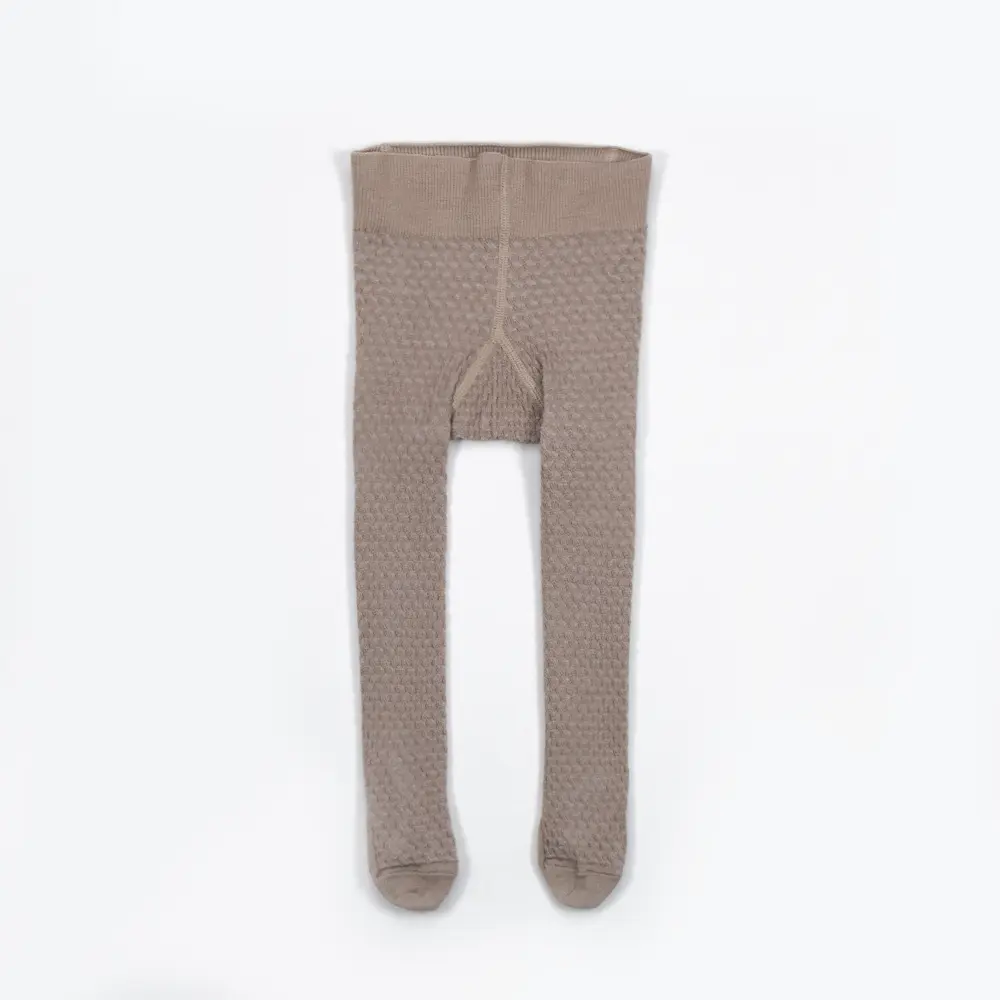 Ullstrømpebukse mønster, beige