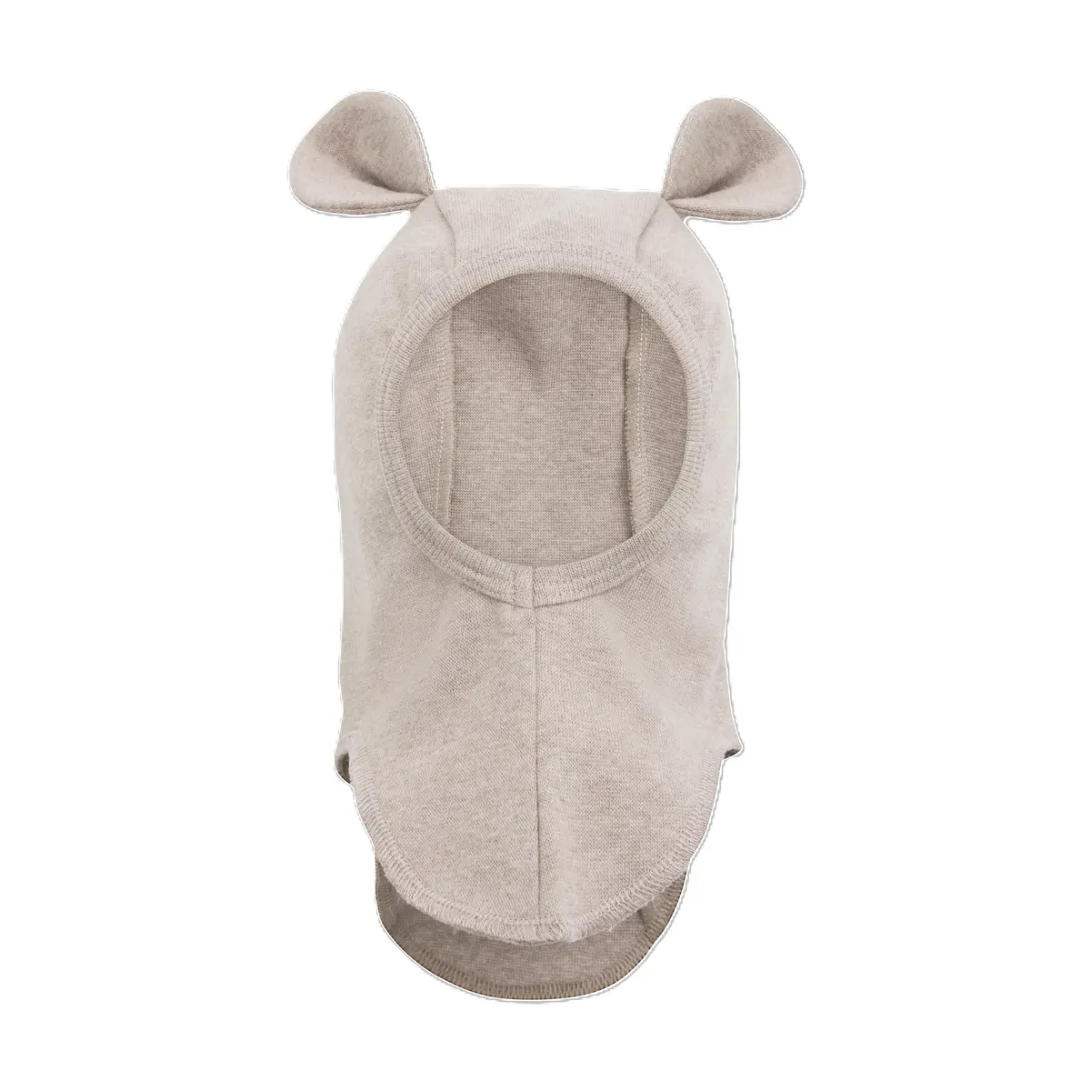 Huttelihut balaclava med bamseører, camelmelange