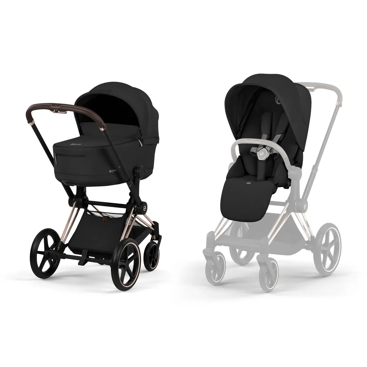 Cybex Priam med Fold Lux liggedel (2026), sepiablack