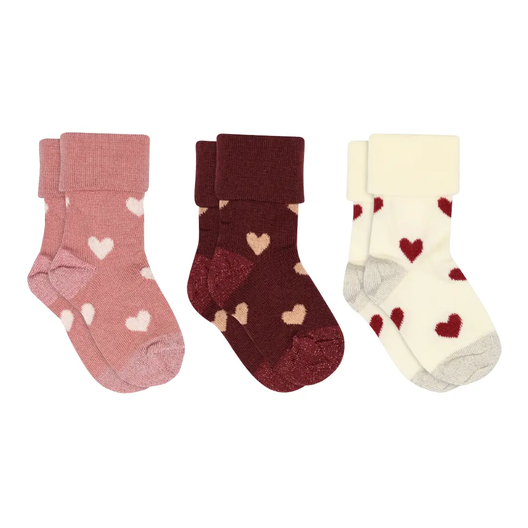 MP Amalie 3pk ullsokker, vintagerose
