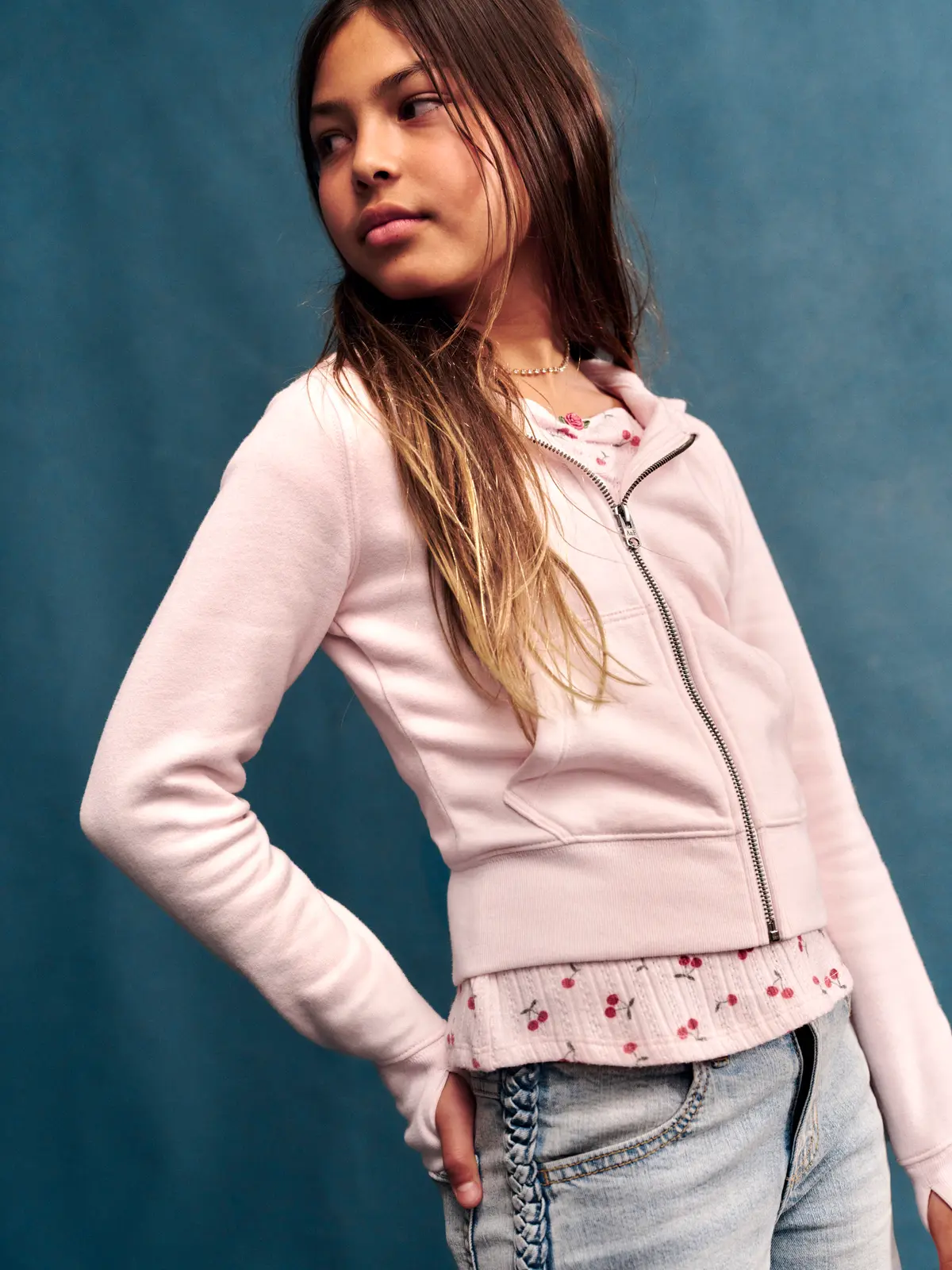 Abercrombie graphic hettejakke, pinkmarshmallow