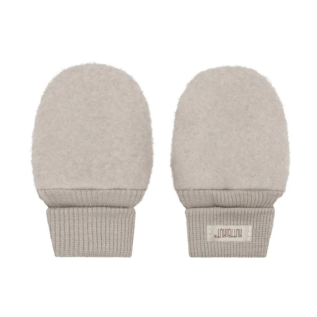 HutteliHut votter i merinoullfleece, camelmelange
