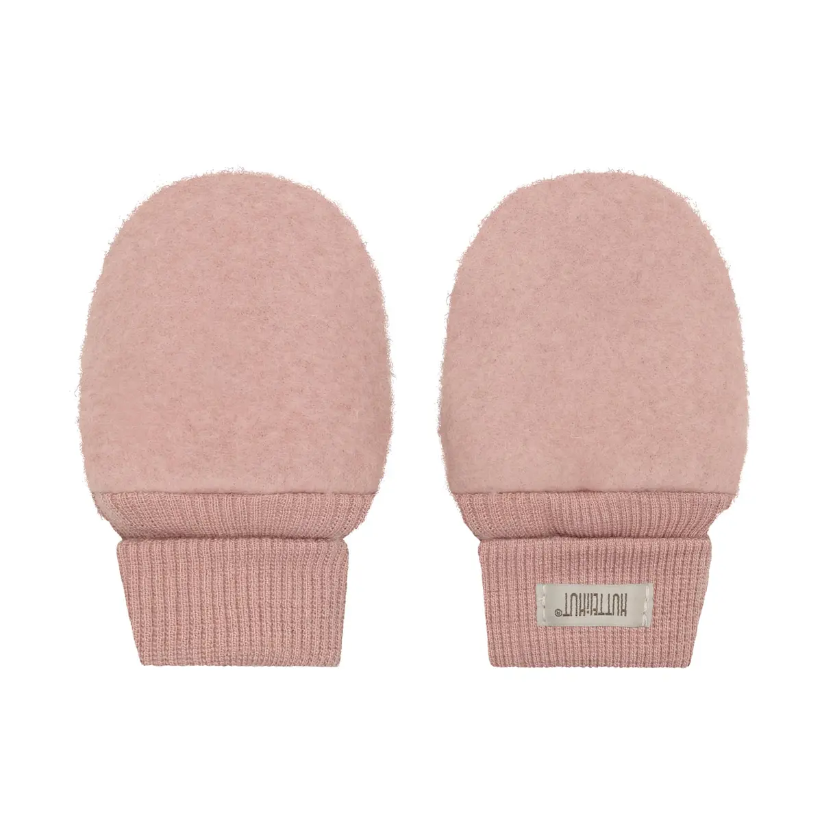 HutteliHut votter i merinoullfleece, mahoganyrose