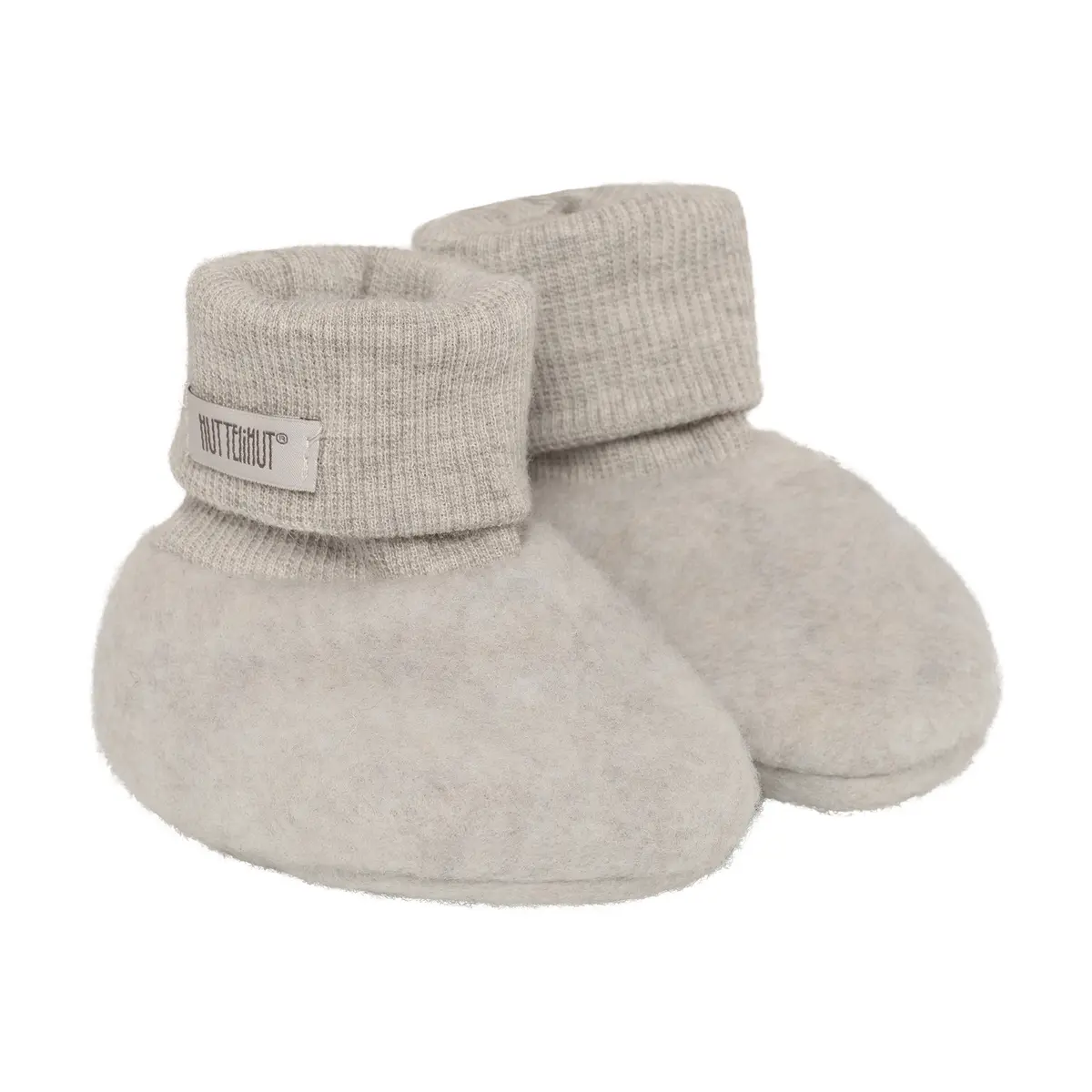 HutteliHut tøfler i merinoullfleece, camelmelange