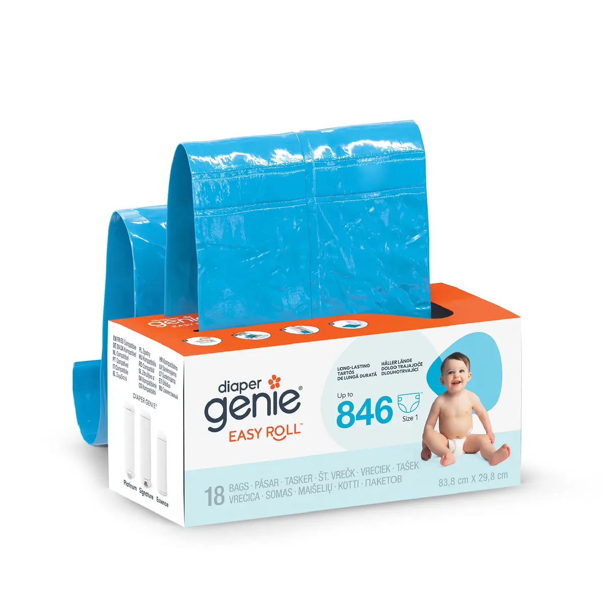 Diaper Genie Easyroll refill - 18 poser, blue
