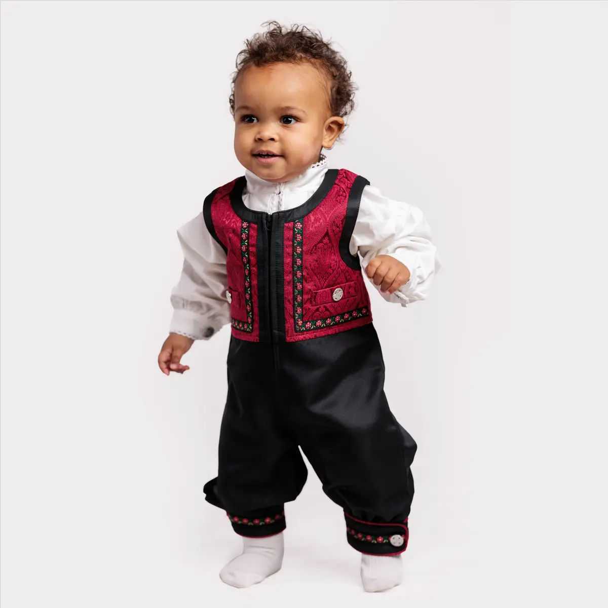 Hardanger festdrakt liten gutt, red