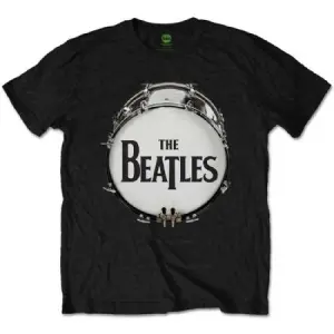 The Beatles Original Drum Skin Herre Svart TS - T-skjorte S (S)