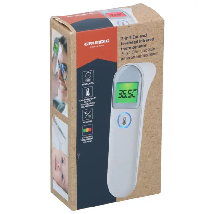 Grundig 3-i-1 Infrarødt Termometer | Øre og Panne