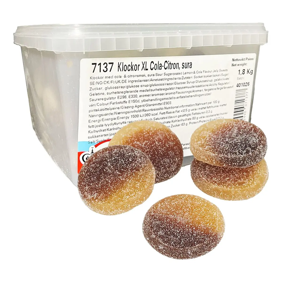 Aroma Sure Klokker Cola/Sitron Storpakning 1,8 kg
