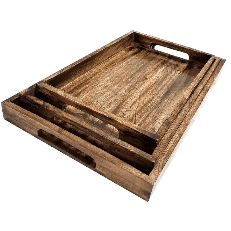 Acacia serveringsbrett sett 3pk