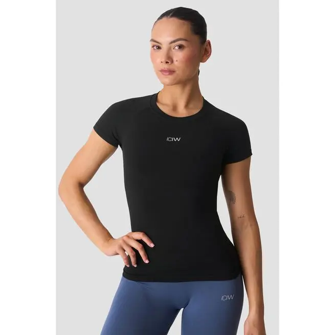 Smooth Seamless T skjorte Svart