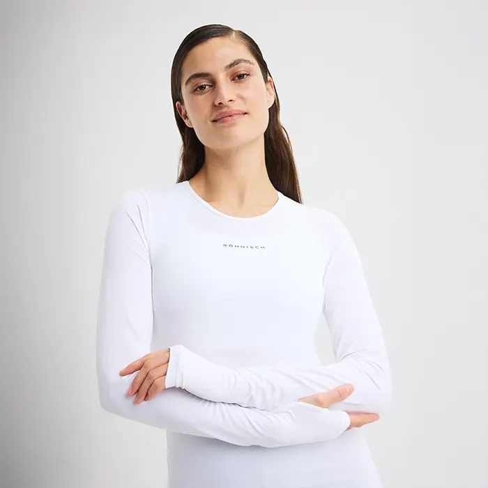 Jacquard Langermet Hvit