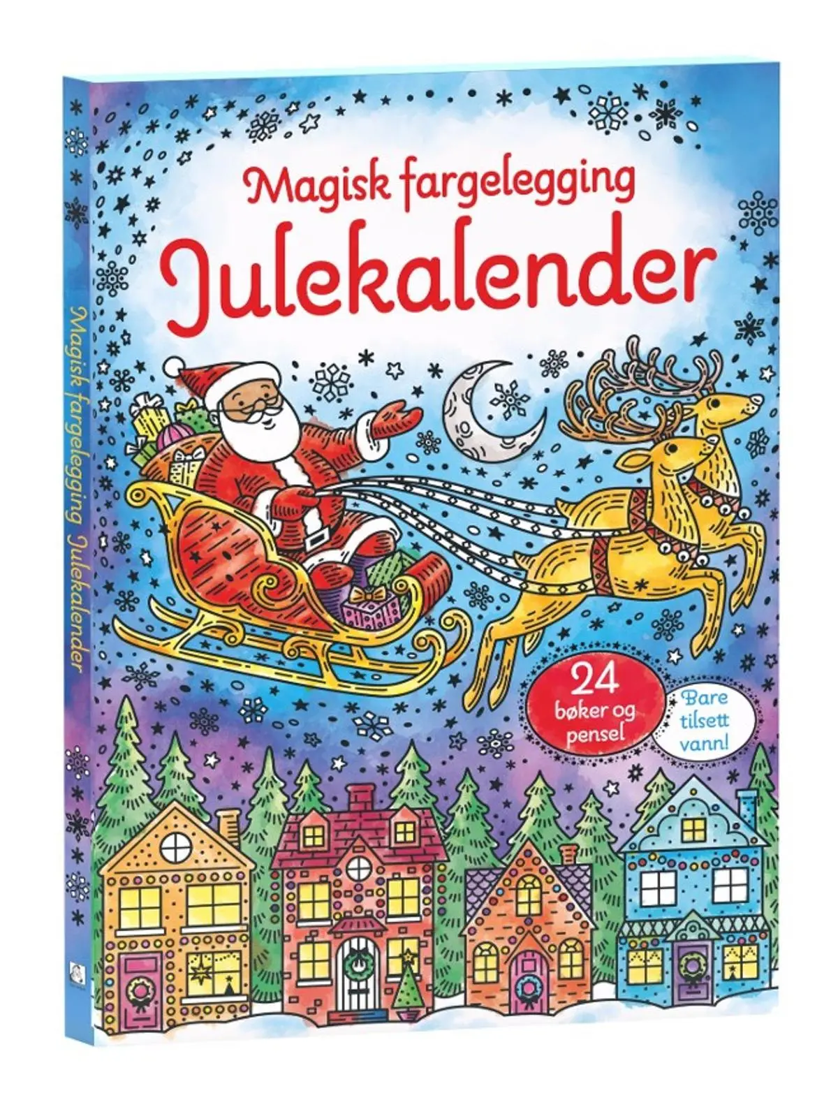 Julekalender: magisk fargelegging : 24 bøker og pensel : bare tilsett vann!